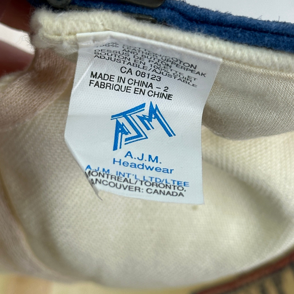 Vintage Team Alberta‎ Cream Flat Brim Ball Cap Hat - Picture 3 of 7